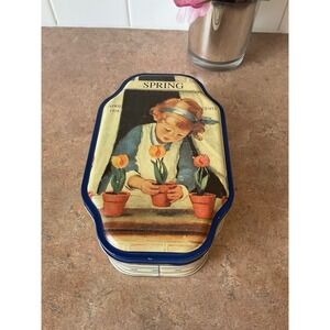 Vintage Good Housekeeping Spring April 1928 Magazine Cover Metal Storage Tin